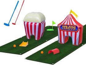 Flybar Fp23003ig Funpark Inflatable Toddler Mini Golf Set 13 Pieces Adjustable Clubs Green Mat