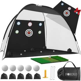 Forixo 198715863383 Garage Golf Net 10x7ft Indoor Hitting With Mat And Balls Practice