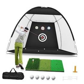 Foshanshi Folitiyuyongpin Youxiangongsi 445003797725 Golf Net 10x7ft Practice With Tri-turf Mat All In 1 Home 10 7ft