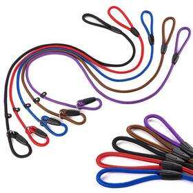 Fovrlzse B0ccyr3gvb 5-pack No-pull Dog Slip Leads 5ft Adjustable - Red/black/blue/brown/pur