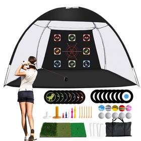 B0cyc2p34g G2 Go2gether Golf Net 10x7ft With Mat 9 Target Pockets 420d Oxford Driving Chipping