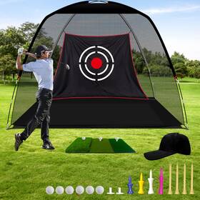 Gagalileo 784196632053 12x7ft Golf Practice Net Swing Training For Backyard Driving With Hitting Mat