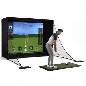 Garvee Jc9vey5axmedqlg28 11x8 Ft Golf Simulator Cage Hd Impact Screen Hitting Net Frame Side Nets