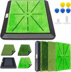 Gearjoy Myus-golf-4in1-mat Golf Hitting Mat With Instant Swing Path Feedback And 3 Replaceable Practice