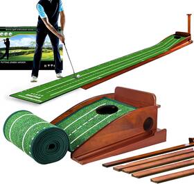 Gimiyaa 726084694385 Gimyaa Golf Putting Mat Green Indoor And Outdoor With Auto Ball Return Game Prac