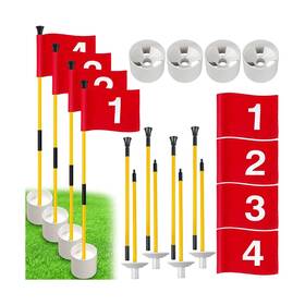 Godctsup 789563429069 Golf Flagstick With Hole Cup Set 3 Feet Portable Putting Green Flags And Pol