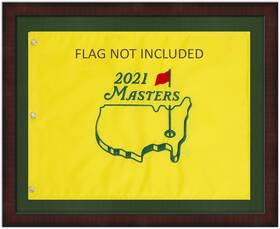 Brn-002 Golf Flag Frames 709009924132 16x20 Mahogany Color Moulding Green Mat Holds 13x