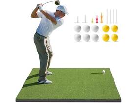 Golfguru 197644145652 5x4ft Golf Hitting Mat Set Green 5 Ft X4 5ftx4ft Thickened-26mm Thick