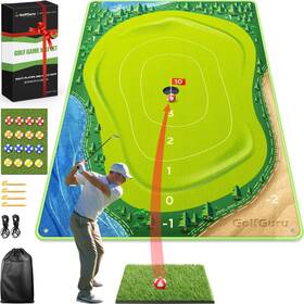 Golfguru 197644876150 Golf Chipping Game 3 In 1 Mat With 16 Go