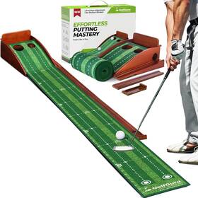 Golfguru 726084362949 Putting Green 9.8ft Golf Mat With Automatic Ball Return Track