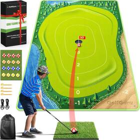 Golfguru 744759265173 Golf Chipping Game 3 In 1 Mat With Extra 16 Ba