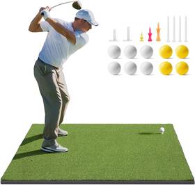 Golfguru Mat-02 Golf Mat 5x4ft 31mm Dense Elite Hitting Mats Practice With 10 Balls 9