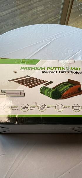 S2035sz43 Golfguru Putting Mat Crystal Velvet Solid Wood Dual-hole Alignment Aid