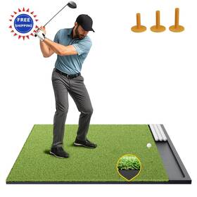 Djd-d002 Golfpar Golf Hitting Mat 26mm Thick 4ft Turf Practice Indoor Outdoor Built-in