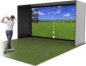 Gosports 810151123363 Golf Simulator Enclosure Net - 14 X 8 Ft Frame And Hd Impact Screen Kit