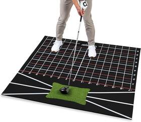 Golf-mat-stance-5x5 Gosports 5 X Ft Golf Hitting Mat Fix Slices Hooks Indoor Outdoor Practice
