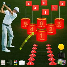 Gymmall 445038870868 Golf Yard Bucket Games 6 Holes Backyard Game Set With Led Light And