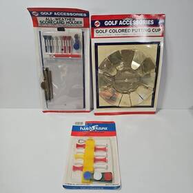 Hanover 6108 Vtg Nos Highskore Golf Accessories 50s Score Card Holder Tee Putting Cup