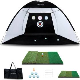 B0drjqv96m Haofaluc Golf Net For Backyard Driving - 10x7ft Heavy-duty With Strike Zone Target