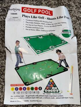 91084 Heart Song Indoor Golf Pool Game Putting Golfing Billiards Family Fun Large Floor Vtg 91084 Heart Song Indoor Golf Pool Game Putting Golfing Billiards Family Fun Large Floor Vtg
