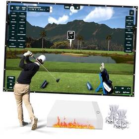 Fgis001 Homerdirect Fireproof Golf Simulator Impact Screen For Training Professional 3d Air Mesh