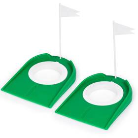 Y-tgp-2 Hooqict 2 Pack Plastic Golf Putting Cup With Flag Indoor Practice Training Aid