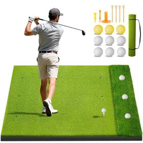 Hozady Golfmat01 Heavy-duty Golf Hitting Mat Dual Turf Design Simulates Fairway And Rough F