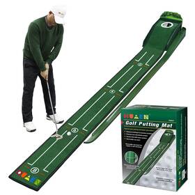 Huaen 765617801883 Golf Putting Green Indoor Set 8 Feet Mat With Auto Ball Return Suit F
