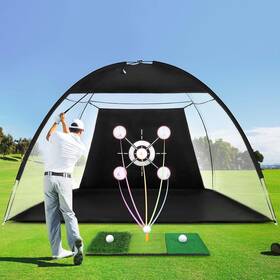 Glf-1  Huijutb 10x7ft Duty Indoor&outdoor Training System With Tri-turf Mat And 10 Balls Backyard