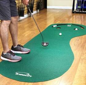 Intech 810022122860 3 Hole Portable Golf Putting Green Mat Practice Indoor Training Anti-skid Back
