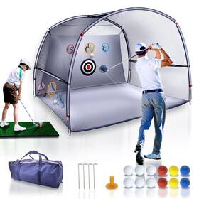 Isayira 751007845612 Golf Practice Net 2-in-1 Hitting Aids Nets For Backyard Driving