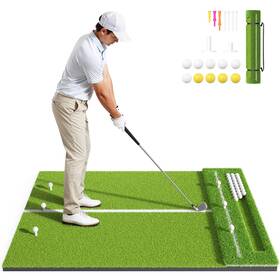 Iviin Pgk-a180 Dual-turf Golf Hitting Mat 4x6ft 31mm Thickened With 10 Balls 2 Rubber