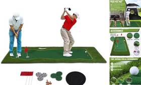 Jad Pro Golf 860011408048 2-in-1 Putting Green And Dual Turf Hitting Mat - Premium Trainer