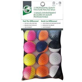 Jef World Of Golf 022275120108 New 12 Two-toned Alignment Foam Practice Balls - Multicolor
