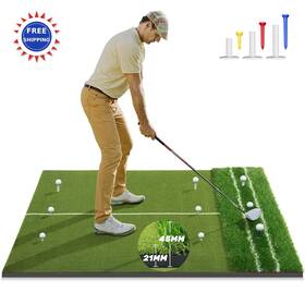 Kbbam Zxfusamzhx1512001 Dual Turf 4ft Golf Mat Upgraded Alignment Angle Approach Aid Indoor Outdoor