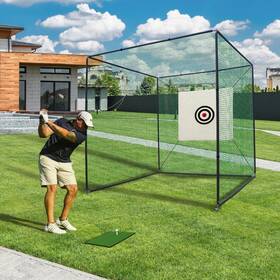 Kelria 012536785580 10x10ft Golf Driving Cage With Steel Frame Nets For Backyard Net
