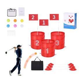 Kffkff Pgk-d39 Garden Golf Set Three-hole Terrain Barrel Game Training