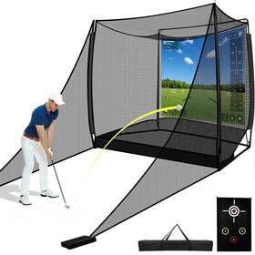Kikilive 977741924589 10x8ft Golf Practice Net With 2 Side Barriers Outdoor Indoor Golfs Hitt Inch