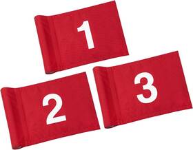Kingtop 720643019091 Numbered Golf Flag All 8x6 Inch Upgraded Inch- Red #1-3 3pk