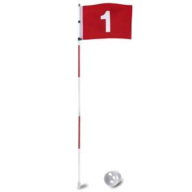 Kingtop 730060506203 6ft Golf Flagstick Pro Portable 5-section For Backyard Practice Green Driving