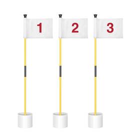 Kingtop 730060506302 Miniature Golf Flagstick Practice Putting Green Flags For Yard Pin Fla