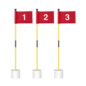 Kingtop 730060506319 Miniature Golf Flagstick Practice Putting Green Flags For Yard Pin Fla