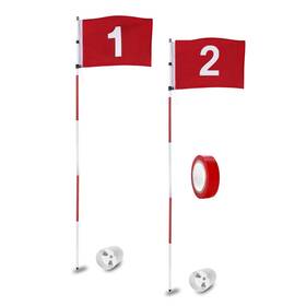 Kingtop 758648176532 6ft Golf Flagstick Basic Portable Five-section Design For Backyard Practice