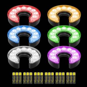 Kingtop Kt-ga139-pe6 Led Golf Hole Lights 6-pack - Battery Operated Anti-glare Lens Glow In Th