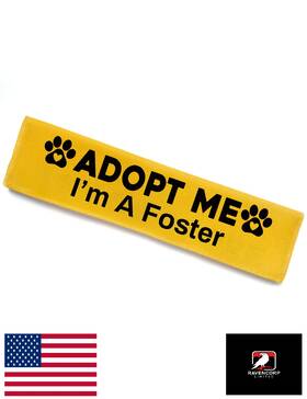 B0dg2mglxj Kisjo Adopt Me I M A Foster Dog Leash Sleeve - Funny Yellow Alert Wrap With Hanging Id