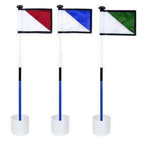 Konday 633690276549 Golf Flagstick 3ft Flag Hole Cup Set Double Sided Putting Green Flags F