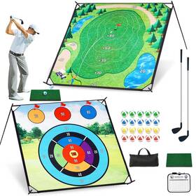Kulamoon 25021 Golf Chipping Game Set Large Double-sided Practice Mat Portable Sticky