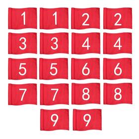 Lecehivo Bsq682 18 Pcs Mini Golf Flags With Inserted 8.9 X 5.7 Inches White Red