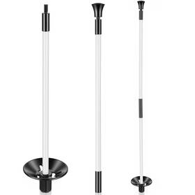 Lemecima 768014 1 2 Pack Golf Flagpole - Portable Detachable Design Ball White Black
