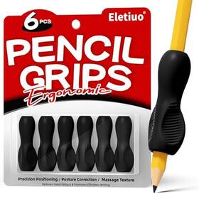 Litumfen Triangular-texgrip-black006 6 Pack Ergonomic Pencil Grips Triangular Design With Finger Grooves For Black